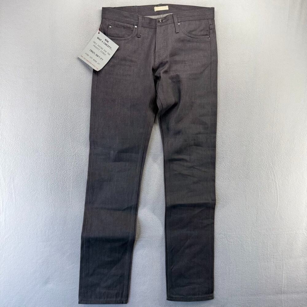 The Unbranded Brand Jeans Men's 34 Gray Japanese Selvedge Denim Deadstock NEW